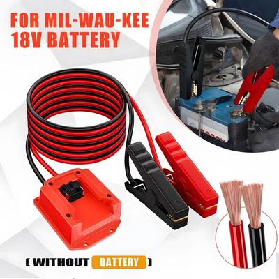 Jumper Cable Clamps Kit For Makita/Dewalt/Milwaukee 18V Battery Jumper Starter Automotive Booster Cables 12AWG Power Tool Line