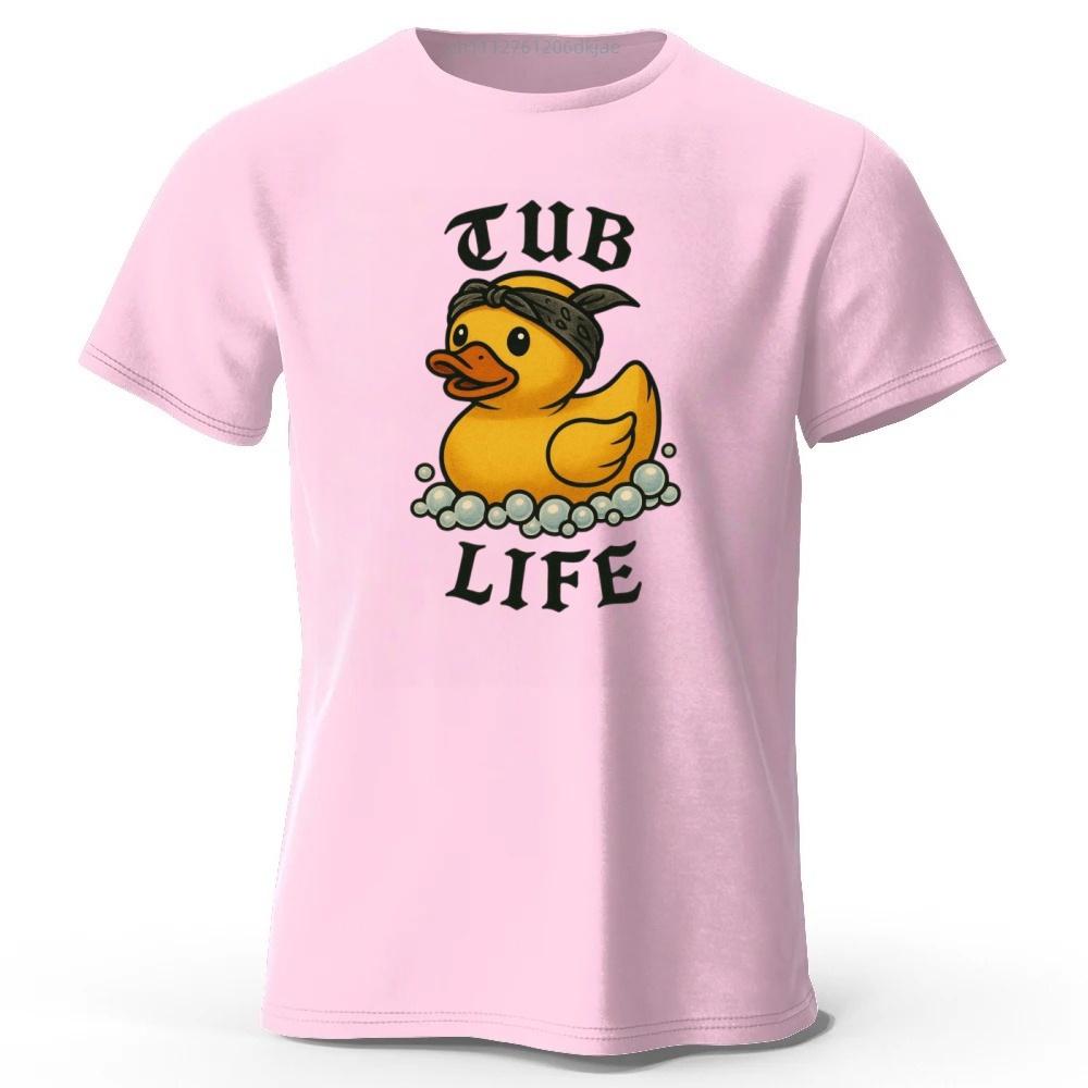 Bathing Tub Yellow Duck Pure Cotton Short Sleeves Men Loose Oversized Fashionable Casual T-shirt Y2k Street Style Top