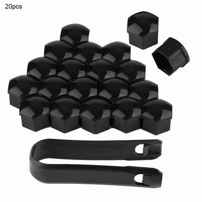 20pz 19mm Tappi Dadi Ruota Auto Copri Vite Mozzo Auto Bulloni Cerchi Protezione Esterna (Nero)