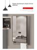 40cm x 50cm Space Aluminum Smart Mirror Cabinet with Lights & Defogging, Punch-Free Wall-Mounted for Small Bathrooms