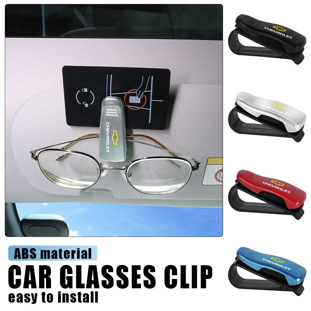 Car Sun Visor Sunglasses Organizer Clip Card Ticket Holder For Chevrolet Cruze Spark Captiva Camaro Malibu Suburban XL Trax Lova