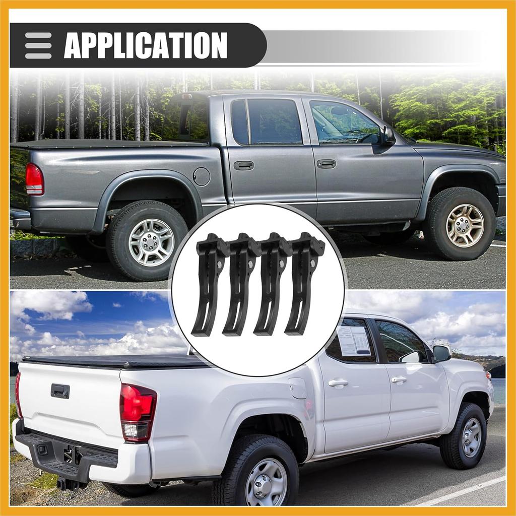 Grampo Traseiro, Grampo para Capota Marítima de Caminhão, Peças de Reposição Universais para Capota Marítima Rígida Dobrável ou Flexível, Plástico, Preto, 4 Peças