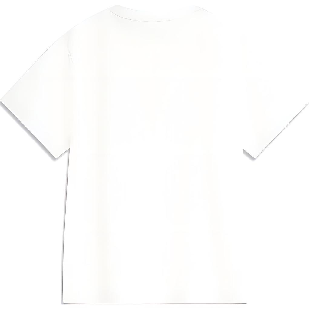 Li Ning Sports Lifestyle Series Letter Casual Breathable Comfortable Knitted Short Sleeve T-Shirt Women T-Shirts Off-White AHSU530-1