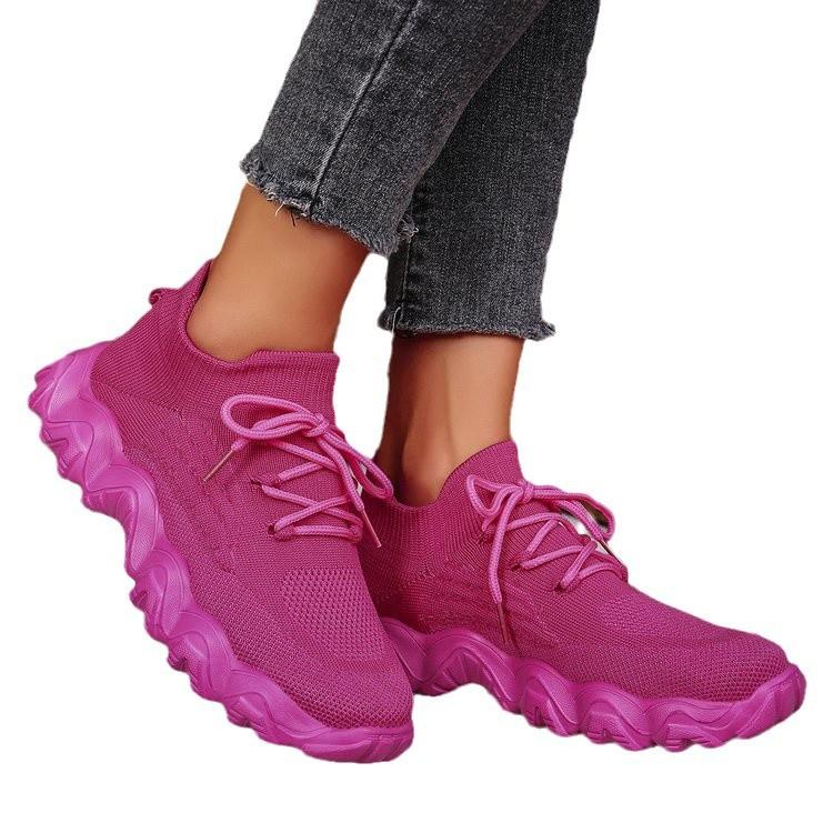 Casual Large Size Mesh Breathable Lace-up Single Shoes Autumn New Women's Comfortable Soft-soled Women's Shoes
