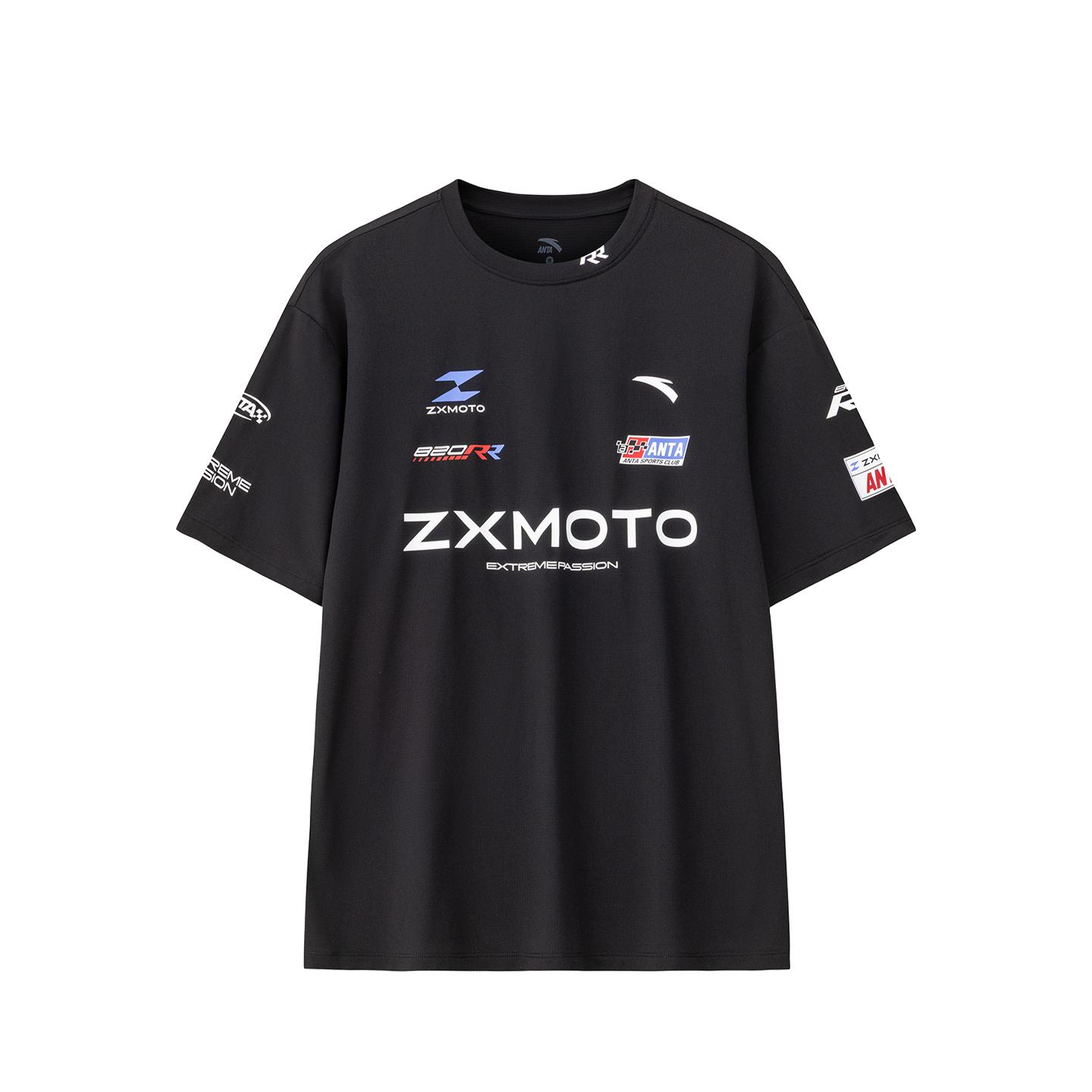 Anta X Zhang Xue Motorcycle Collaboration Series Moisture Wicking Quick Dry Short Sleeve T-Shirt Racing Style Casual Sports Top 97263820R-3 S