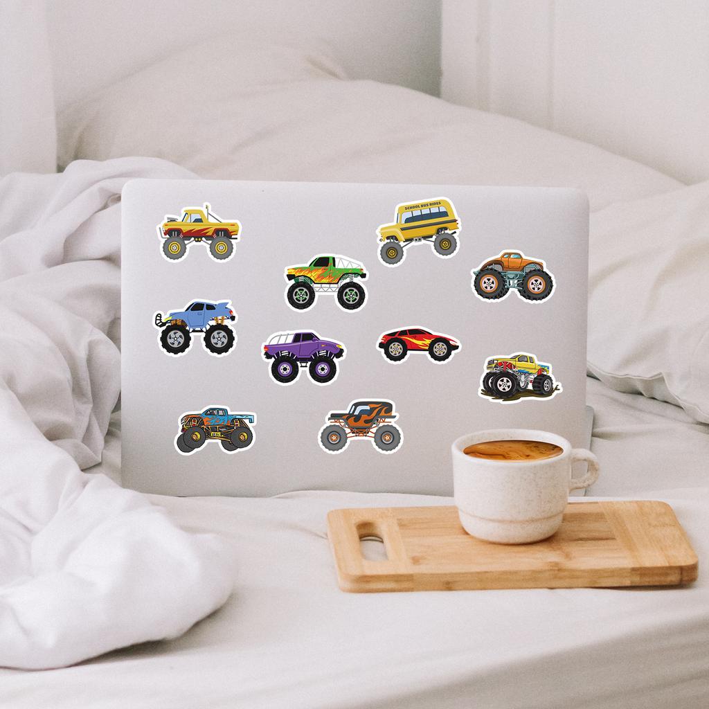 50/100 Stück Monster Truck Graffiti Aufkleber Laptop Handy Dekorationsaufkleber Wasserdichte Kinder Schreibwaren Aufkleber