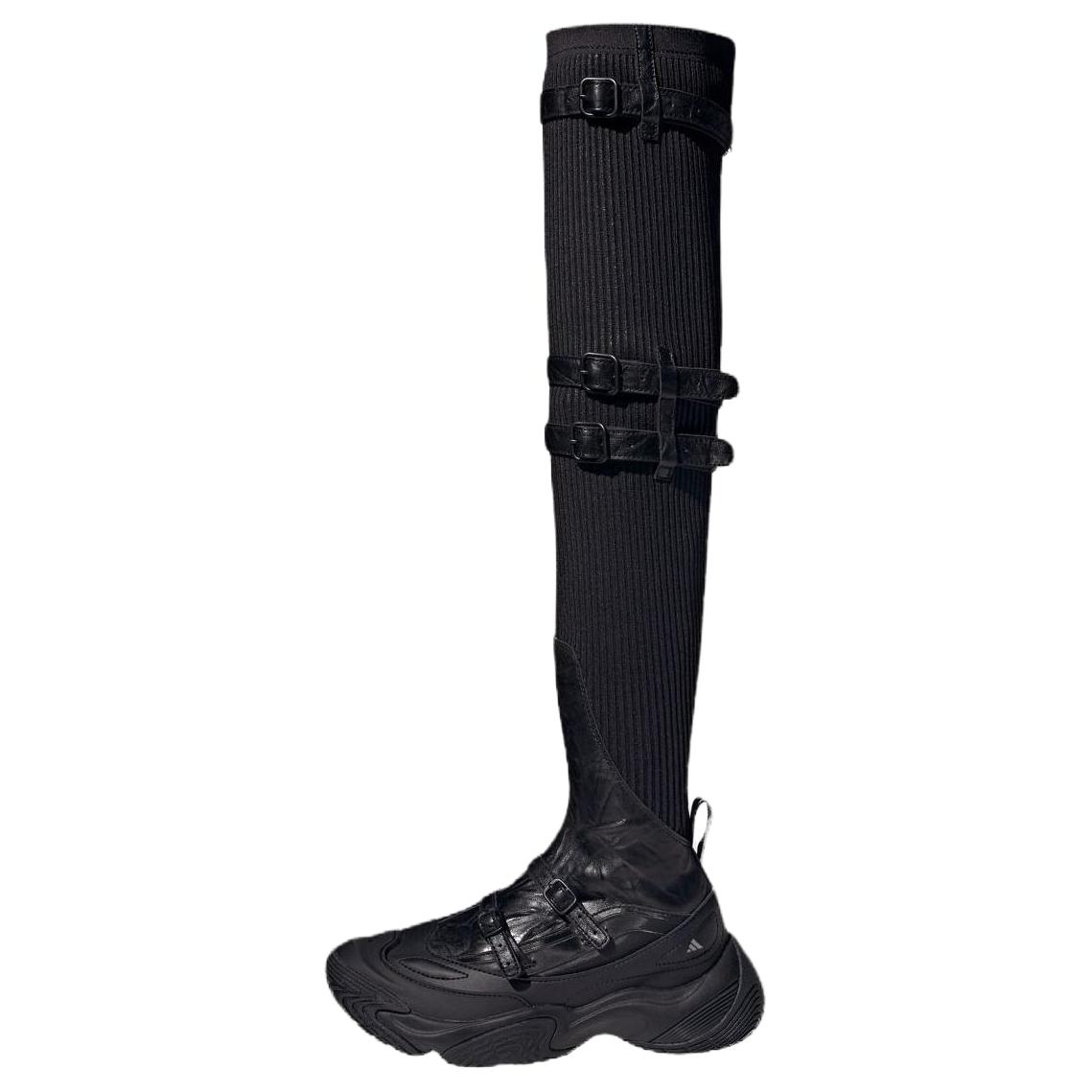 

Adidas FOS Top Layer Cowhide Comfortable Futuristic Over-The-Knee Boots Women boots Black JQ9382 36