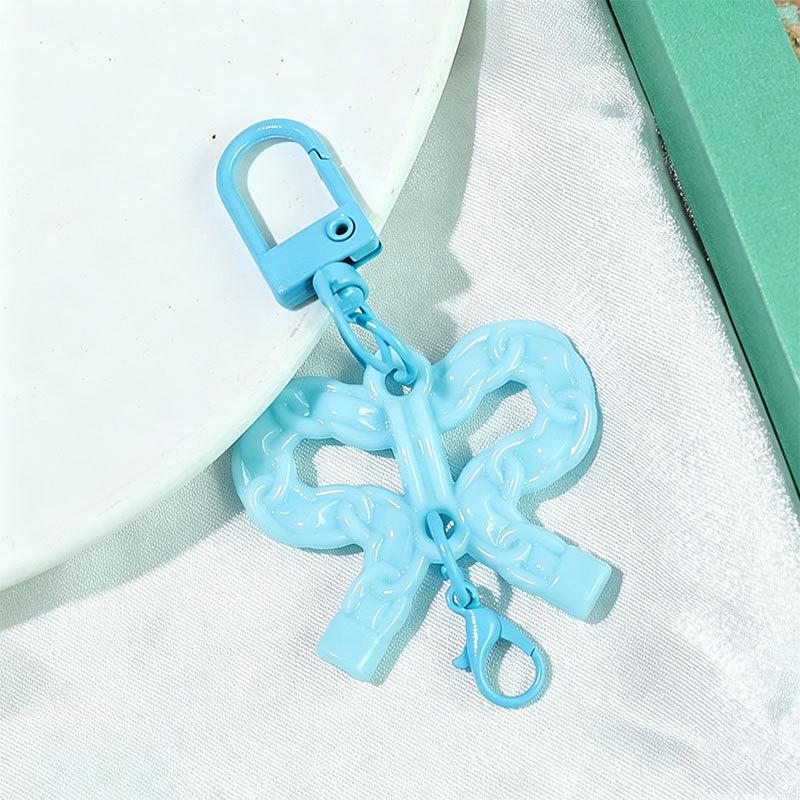 Transparent Acrylic Bow Keyring for Girls' Bags - DIY Pendant Accessory Small Gift