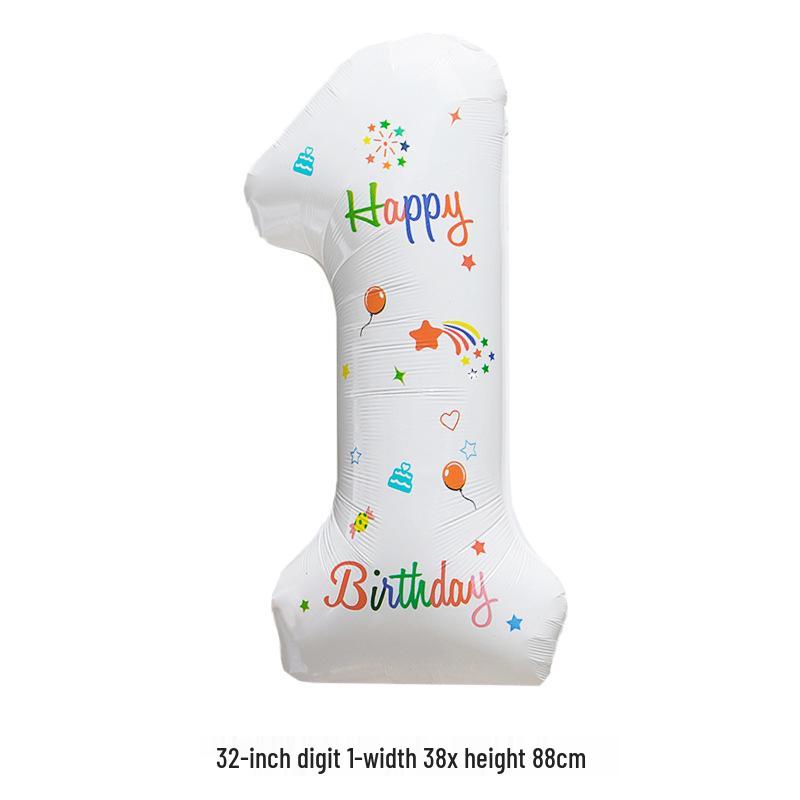 32-Inch White Number '40' Birthday Balloon, Aluminum Foil Party Decoration Prop