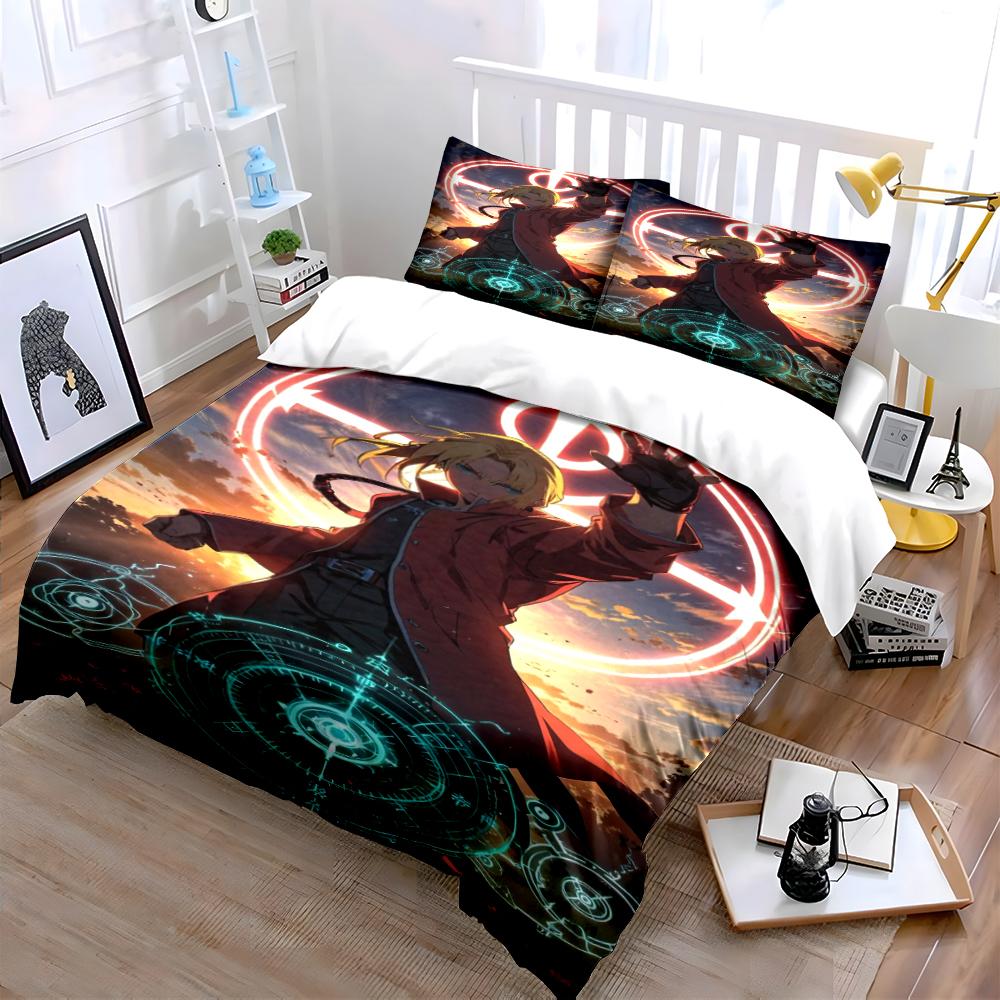 Anime Alchemist Bedding Set Bedding Set (1 Duvet Cover, 2 Pillowcases, Duvet Not Included)