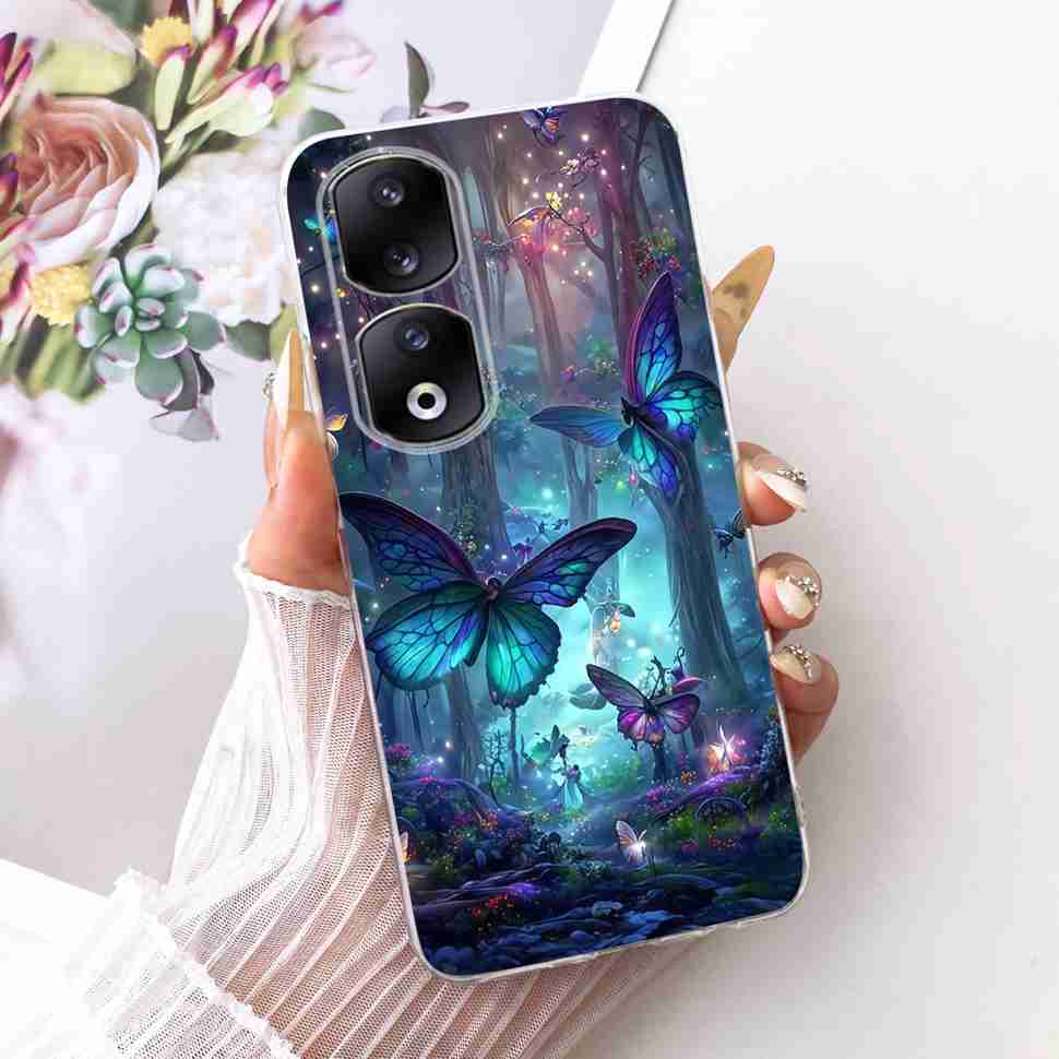 Funda para Honor 90 Pro 5G 6.78" Moda Mariposa Pintada Silicona TPU Cubierta Trasera Para Honor 90Pro 90 PRO 5G REP-AN00 Fundas para Teléfono