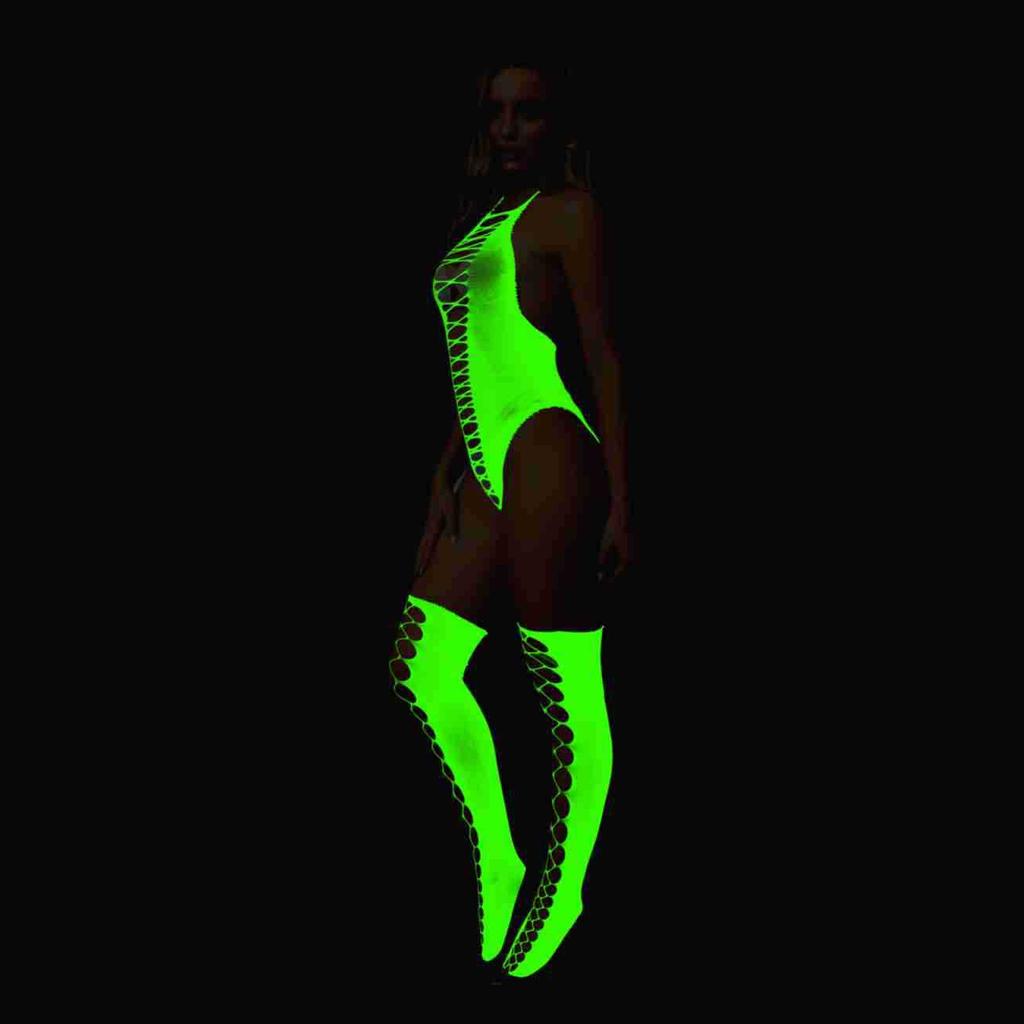 Sex underwear luminous sexy suspender net socks open-file luminous temptation transparent one-piece stockings y