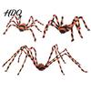 Halloween Lawn Ornaments Giant Spider Scary Orange Black Hairy Spider Decoration Realistic Furry Prop Hanging Decor with Red Eyes for Porch