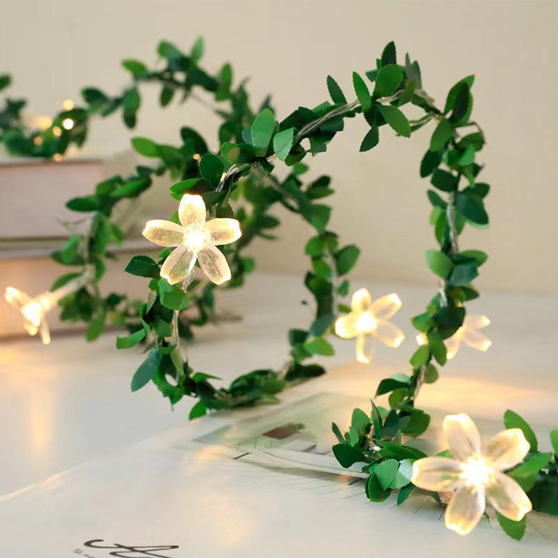 LED White Foam Rose Vine String Lights - Indoor Wedding & Balcony Decor