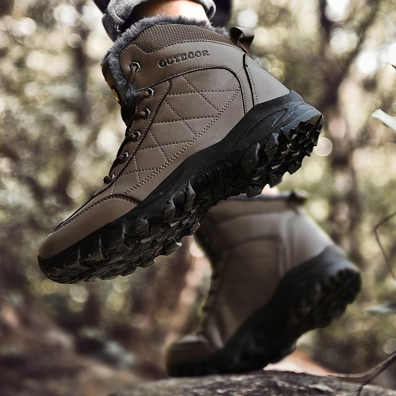 Boots Men Leather Army Hunting Trekking Camping Mountaineering Winter Snow Boats Big Size 47 48 Sneakers Men Shoes