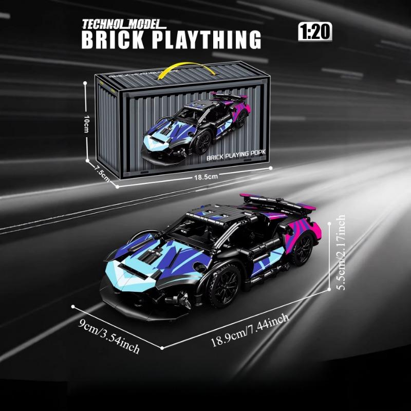 1PACK building block remote control toy building block car assembly supercar children s toy car racing model small particles