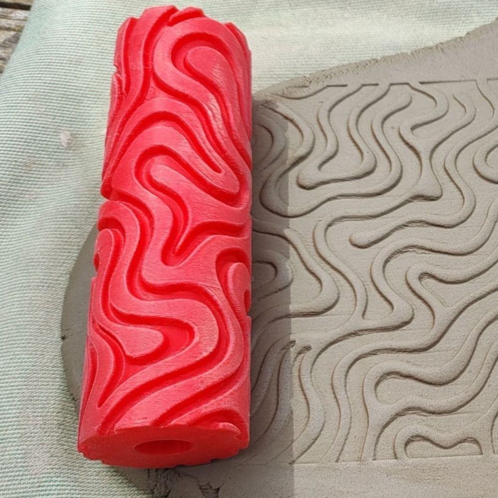 Daisy Flower Pattern Clay Roller Versatile Reliefs Tool Creative Embossed Rod Art Craft