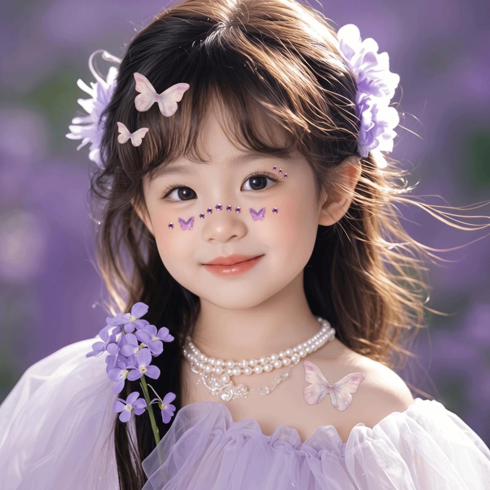 Resin Rhinestone Face Stickers Self-adhesive Butterfly Decals DIY Decoration