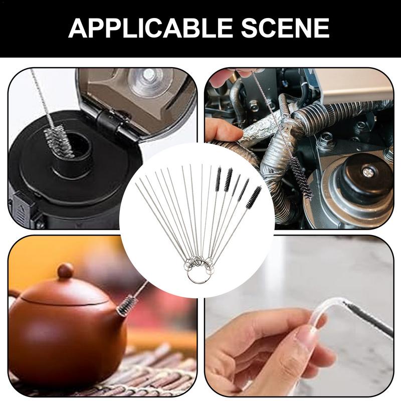 Perii de Curățare Aerograf Spălare Ac Kit Oțel Inoxidabil Cu 5 Perii 10 Ace de Curățare Pentru Motor Exterior ATV