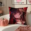 Game Genshin Hu Tao Cushion Cover Pillowcase Short Plush Invisible zipper Room Sofa Cushion Cover