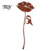 Metal Garden Stakes Rusty Silhouette Stake, Rustic Flower Pot Insert for Patio, Vintage Natural Atmosphere Decor Bird Bee Butterfly And Ladybug Design