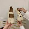 Autumn and Winter Lady Shoes Spring Rustic Pleated Soft Bottom Moe Big Head Commuting Women's Shoes