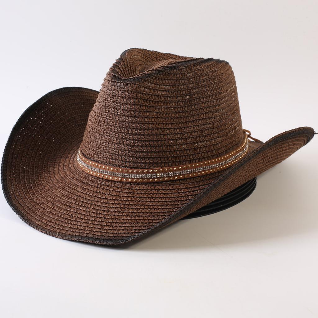 Popular European and American Western Cowboy Straw Hat Men's and Women's Fashion Shade Straw Hat Outdoor Western Cowboy Hat