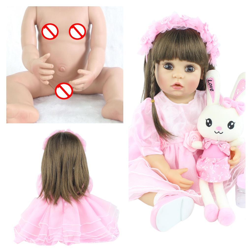 BZDOLL 55cm miękkiego silikonu Reborn Doll zabawka 22 cali jak prawdziwy winyl żywe dzieci element ubioru księżniczka maluch dziewczyna piękny prezent urodzinowy dla dzieci