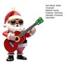 Santa Claus Christmas Ornament Cute Santa Plays Guitar/Sax/Trumpet Musical Instrument Acrylic Ornament for Christmas Tree Home Party Decor