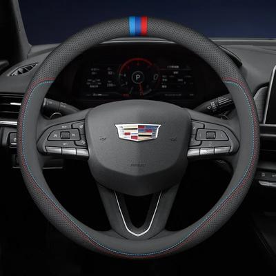 For Cadillac XT4 XT5 XT6 CT4 CT5 CT6 Lyriq Escalade Optiq Vistiq Leather Steering Wheel Cover Ultra-thin Anti-slip Accessories