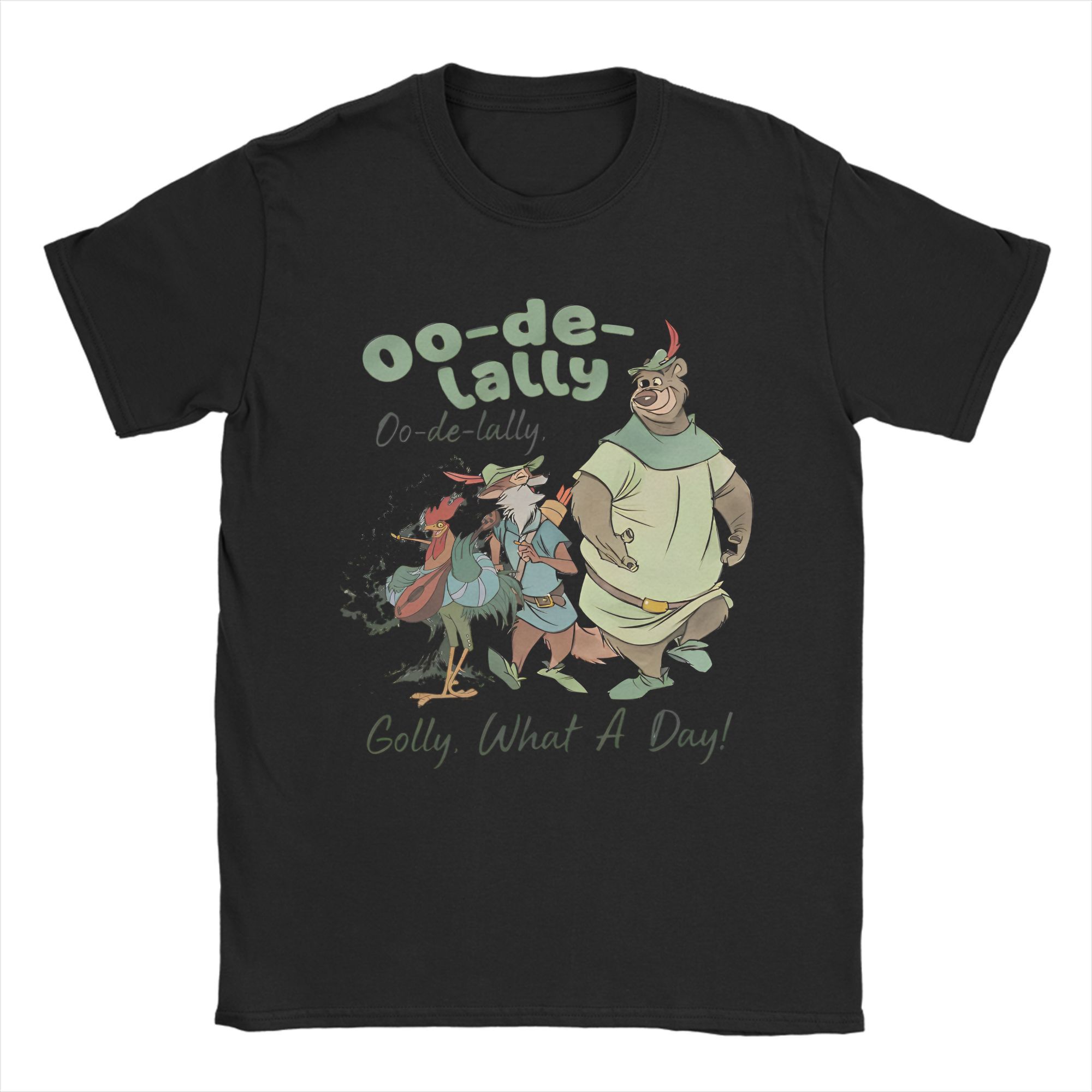 Aquarell Robin Hood Oo De Lally Herren T-Shirt Golly What A Day Lässiges T-Shirt Kurzarm Rundhals T-Shirts Baumwolle Einzigartige Oberteile L