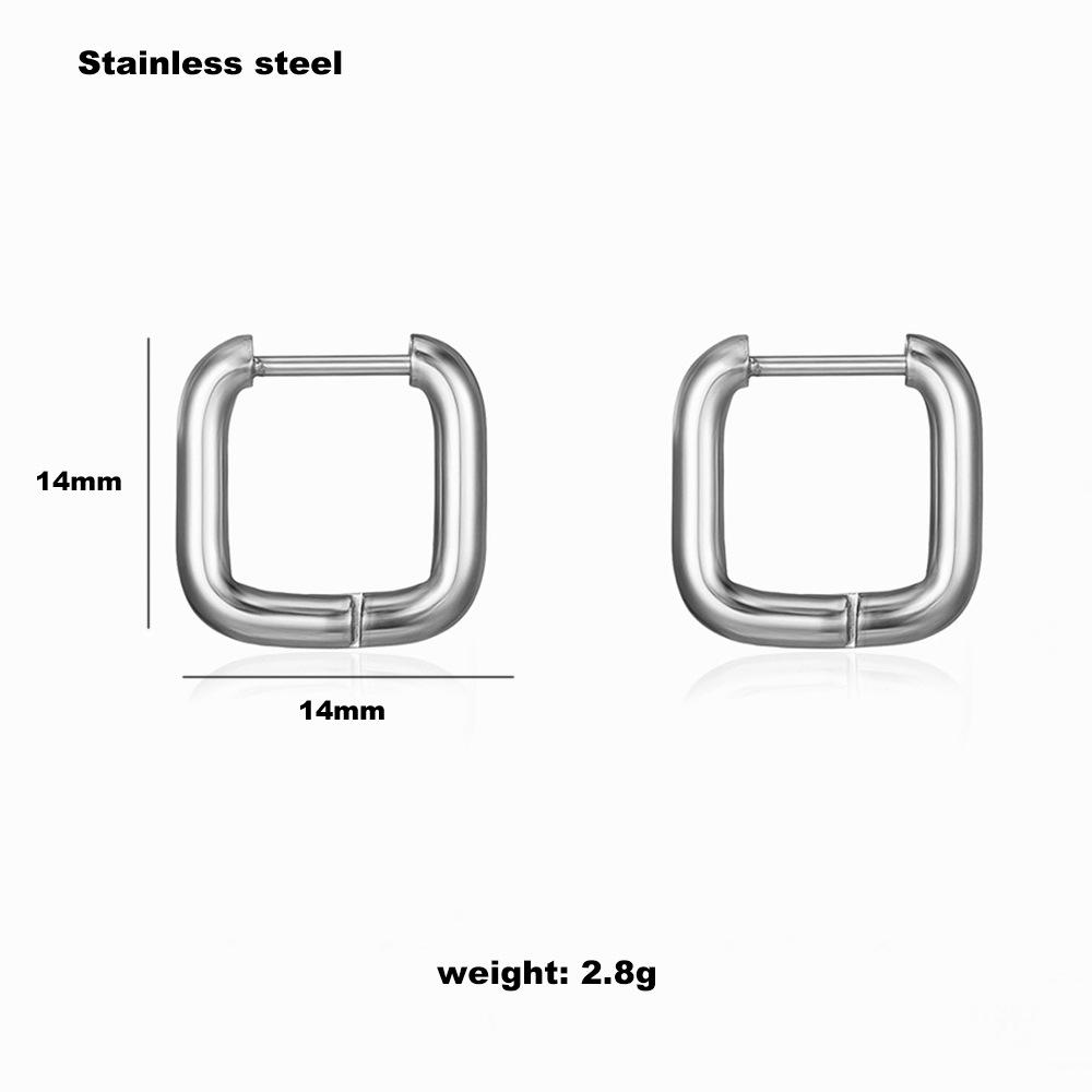 Trendy Geometric Stainless Steel Earrings: Pentagram, Heart, Square & Polygon Shapes