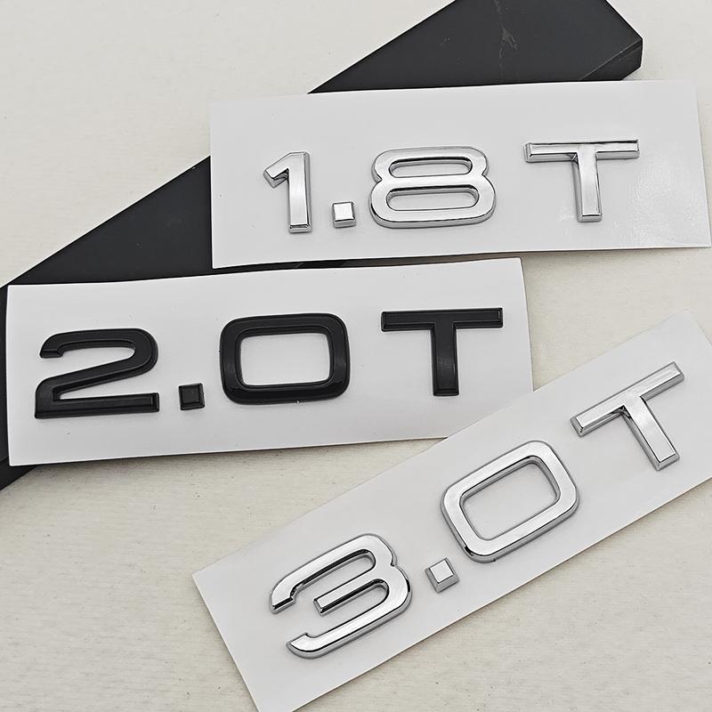 3D ABS Car Letters Logo 1.8T 2.0T 3.0T Rear Trunk Badge Emblem For Audi A3 A4 A5 A6 A7 A8 Q2 Q3 Q5 Q7 Q8 Car Sticker Accessories