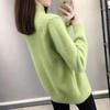 Golfy Jednokolorowe Elastyczne Swetry Casualowe Damskie Jesienno-zimowe Swetry Z Długim Rękawem Sweter Dzianinowy