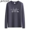 BITCED Men's Spring and Autumn Slim Trend Long-sleeved T-shirt Versatile O-neck Bottoming Shirt