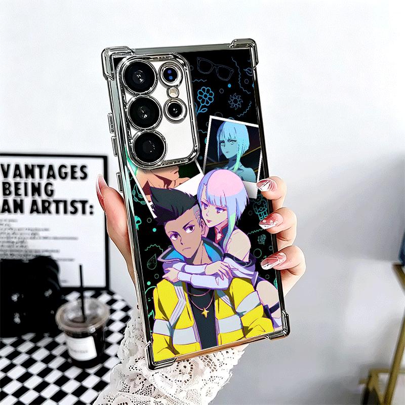 

E-Edgerunners Anime Lucy Soft Phone Case For Samsung Galaxy S26 Ultra S25 Edge S24 FE S23 Plus S22 S21 + S20 Plating Anti-Fall F Samsung S25 Plus