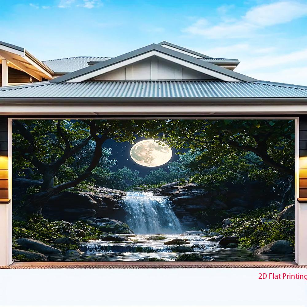 2D plane 1 piece of moonlight forest night scene theme pattern suitable for creating a rich festive atmosphere