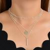 Boho Star Moon Heart Snake Sequin Pendant Necklace Ladies Multilayer Gold Metal Clavicle Necklaces Girls Jewelry