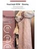 Women's Pink Fleece Cotton Wide-Leg Pants - Winter 2025 Casual Warm Plus Velvet Design