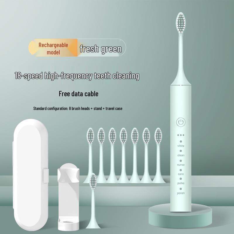 Unisex Rechargeable Ultrasonic Soft Bristle Electric Toothbrush for Home & Travel