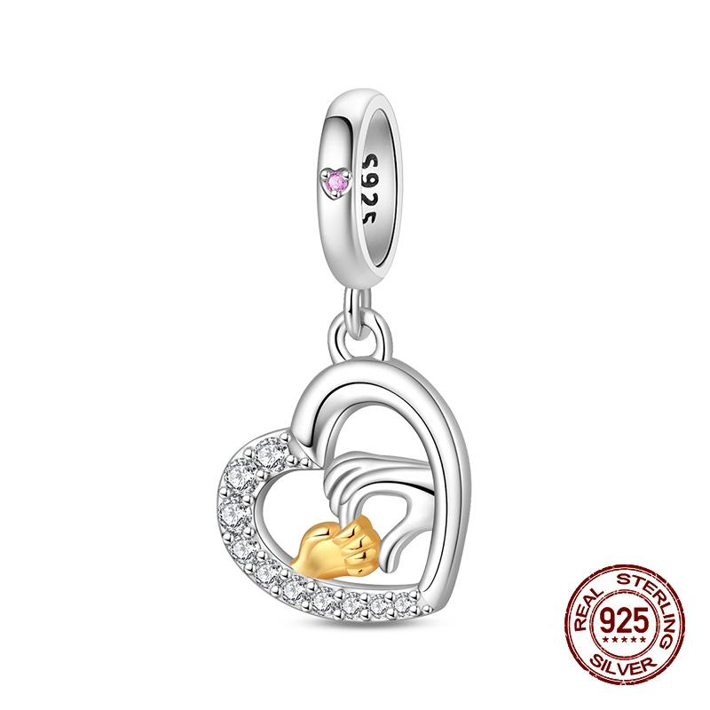 Brand New 100% Copper Metal Father's Day Special Mother's Day Warm Family Charm Bead Components Bead Components Compatible With Authentic Original