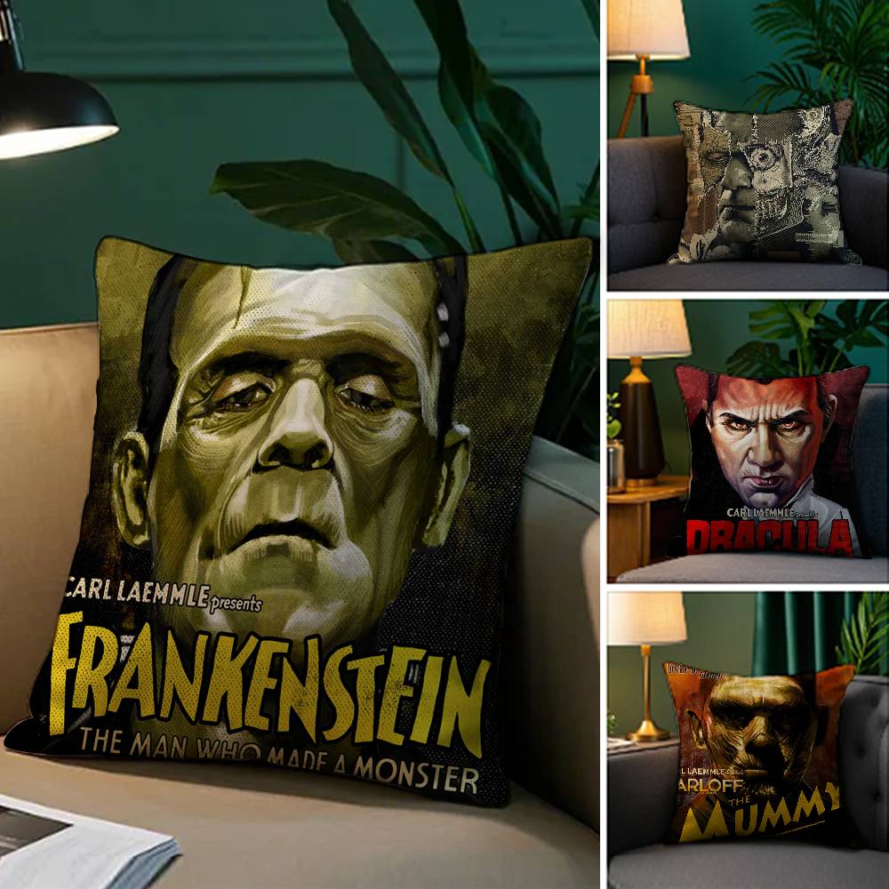 U-Universal M-Monsters Horror Pillow Case Cozy Plush Pillow Cover Double Side Printed – Home Gift for Bedroom Decor