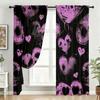 2pcs Purple funeral themed heart-shaped curtains   niche dark   bedroom and living room   decorative with drawbar pockets