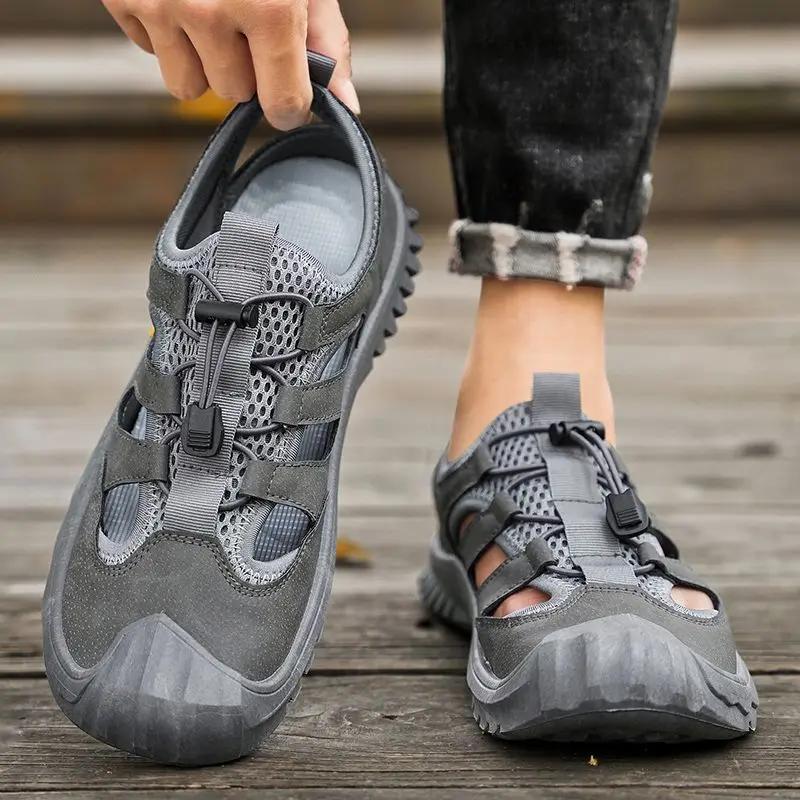 Fashion Hole Shoes Men's Sandal with Platform Sports Summer Sale New Arrival Breathable Outdoor Design 2025 Barefoot Daily Use Male Shoe