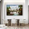 Classic Banksy Artwork “Home Sweet Home” Vintage Poster Street Style Graffitti Canvas Painting Wall Art Pictures Home Decor