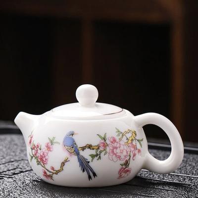 160ML Elegancki Jadeitowo-Biały Ceramiczny Czajniczek Xishi – Klasyczna Chińska Zastawa do Herbaty do Domowego Parzenia i Codziennych Rytuałów Herbacianych