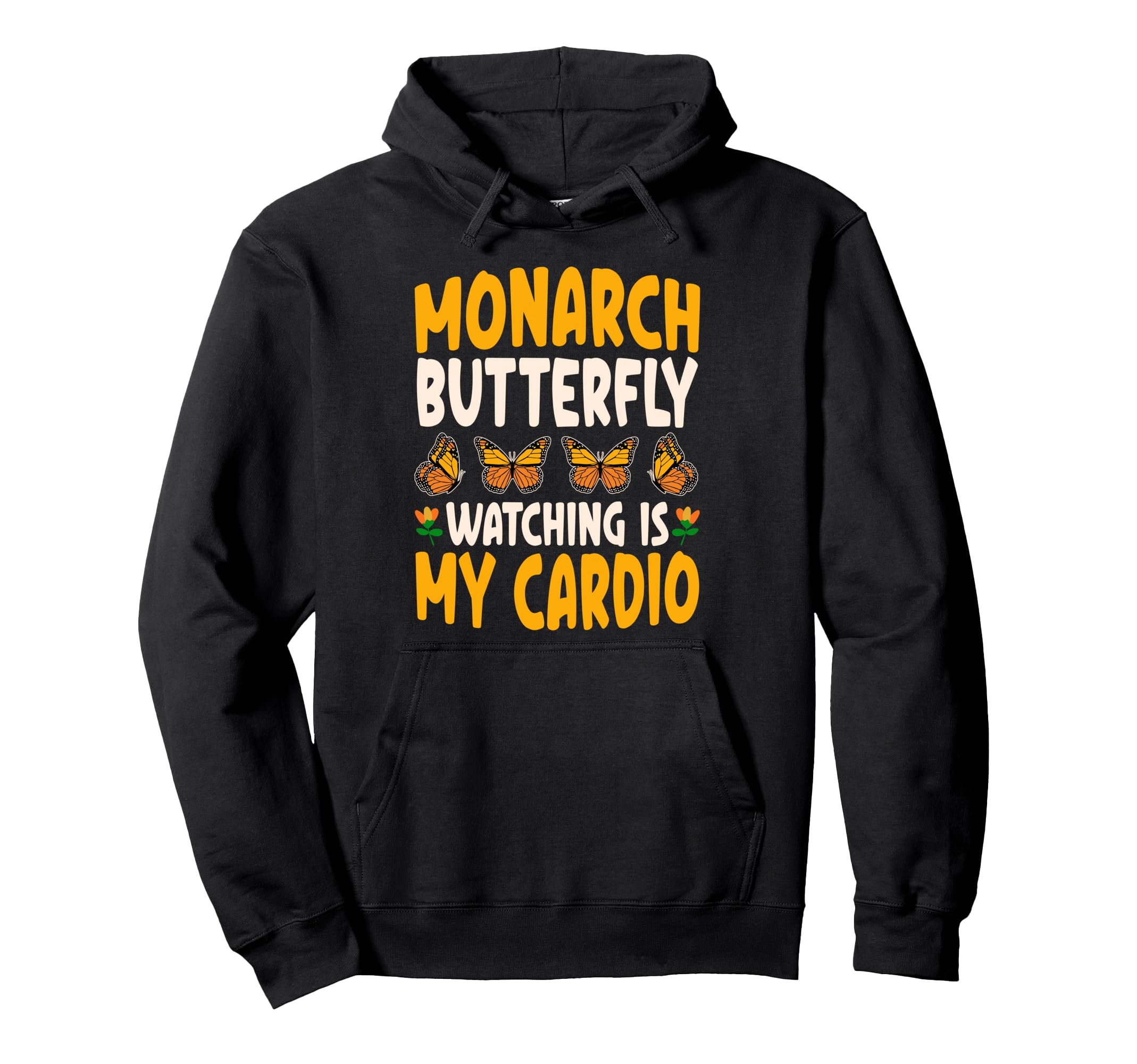 

Monarch Butterfly Graphic Orange Hoodie чёрный