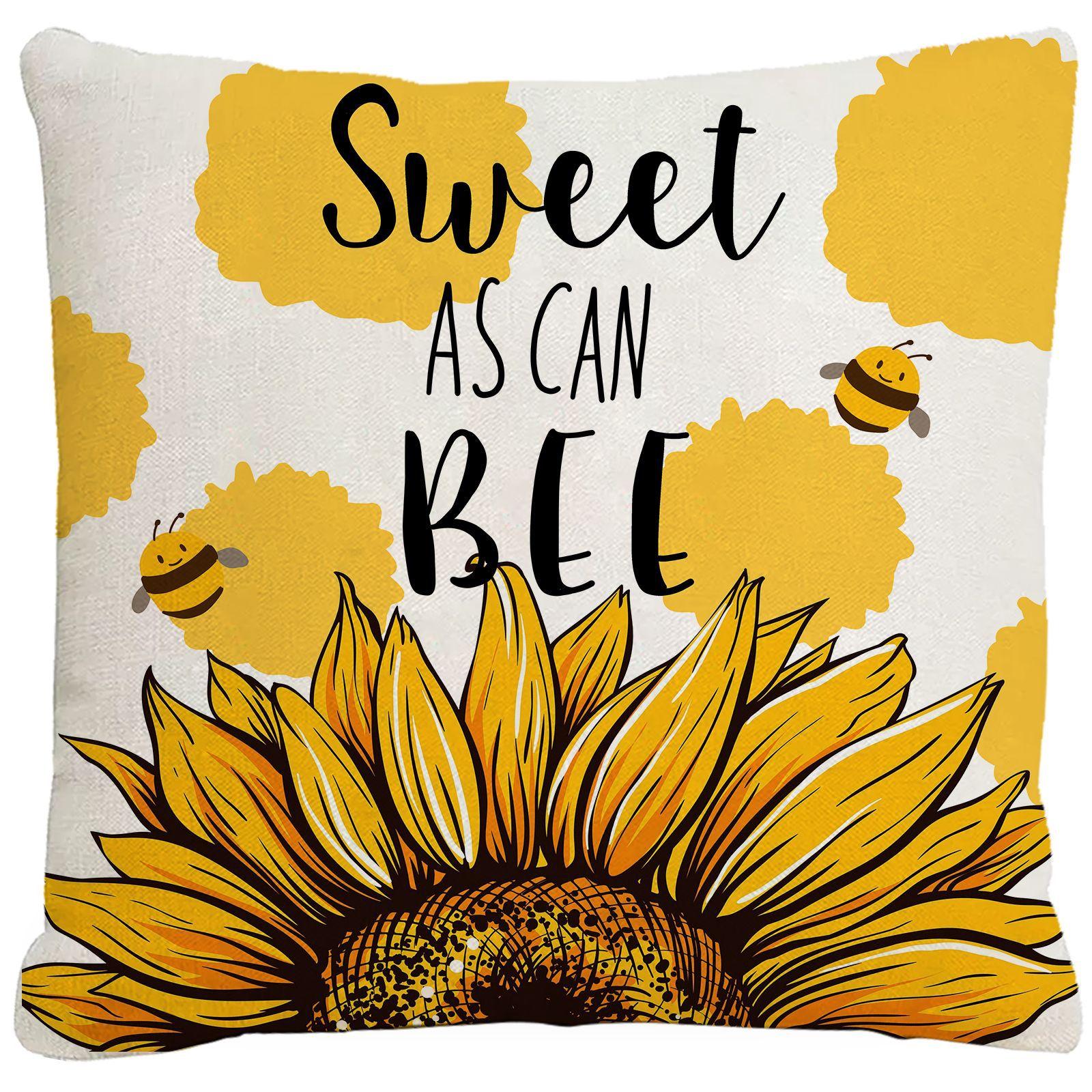 

Подушка с принтом «День пчелы», весенне-летняя, с растениями и цветами, декоративная подушка для дивана в гостиной, подушка для украшения дома
