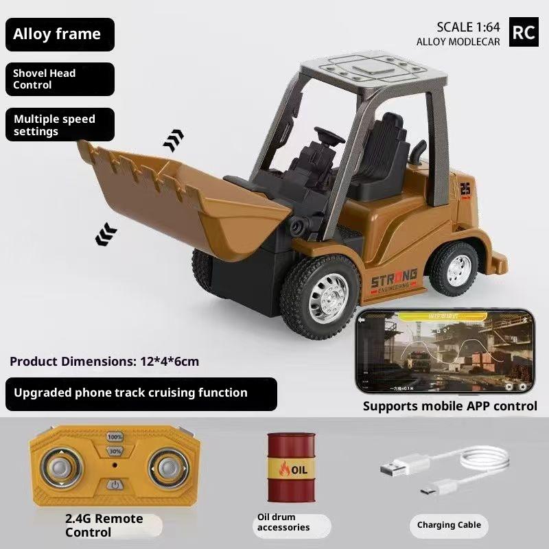 Latest 1:64 Mini Excavator Desktop Series 2.4g Mini Excavator Flip Truck Bluetooth Mobile App Control Bulldozer Remote Control