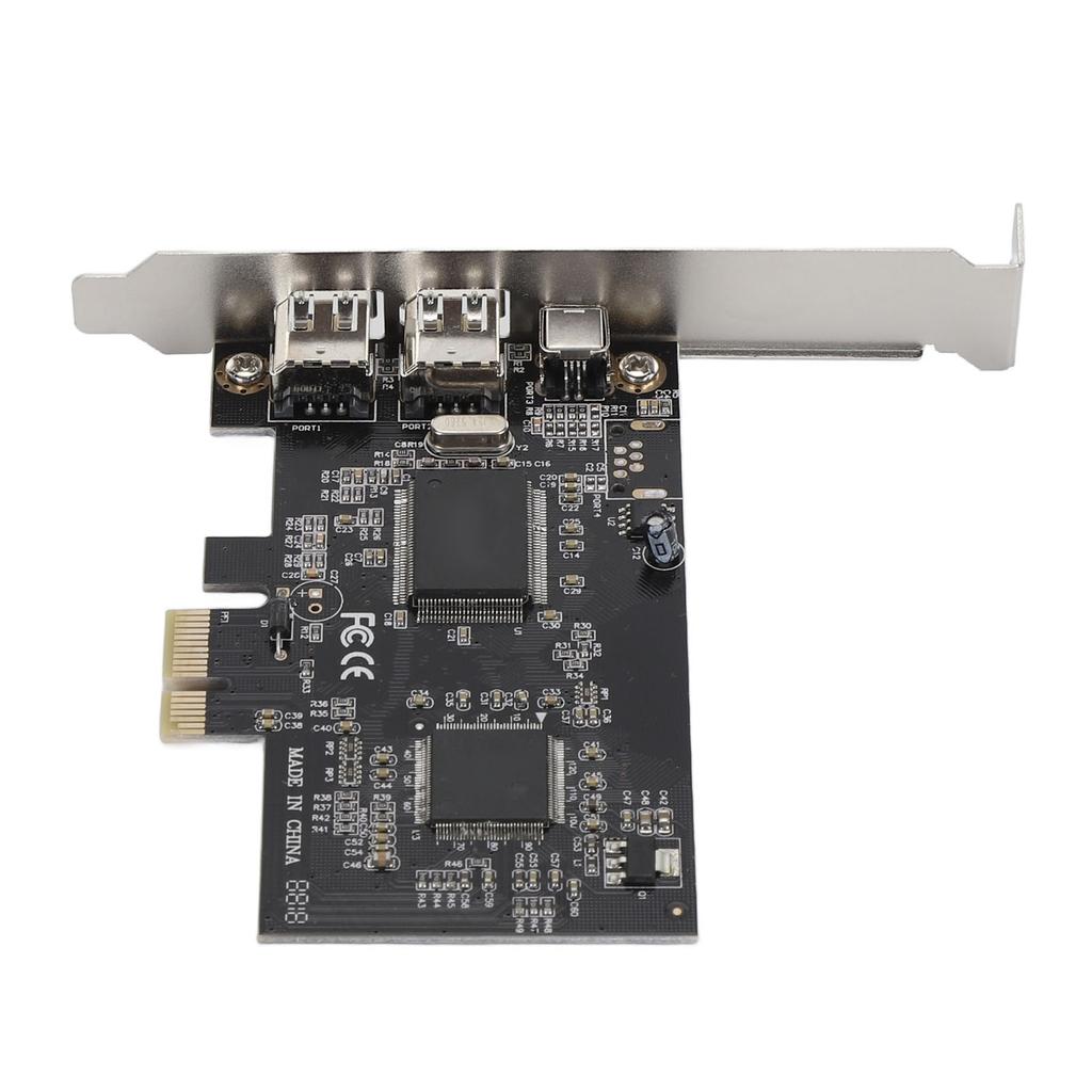 PCIE 1X To 3 Port 1394A Firewire Riser Card Dual Chip Design Support 1440x1080 800Mbps Expansion